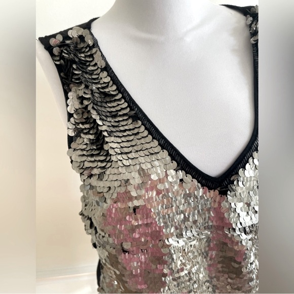 Cache Sequins Mesh Sparkle Top Vintage - Picture 2 of 2